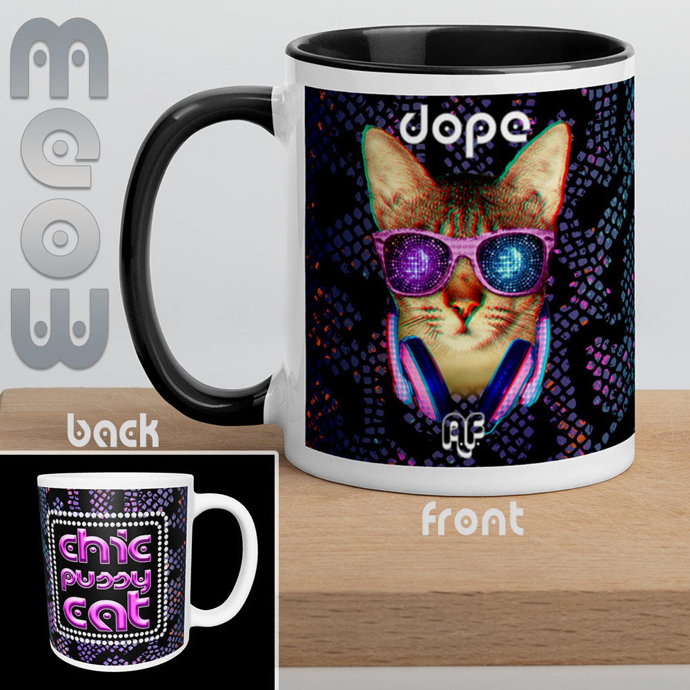 CHIC PUSSY CAT: DOPE AF - Mug with Color Inside
