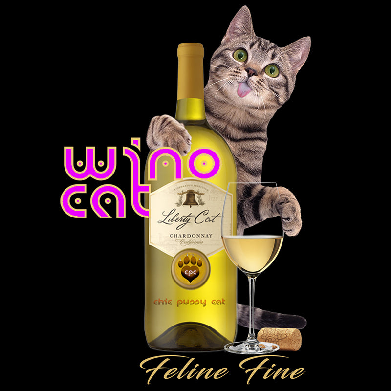 Wino Cat: Feline Fine- Fashion Fit Ringspun T-Shirt - 100% cotton