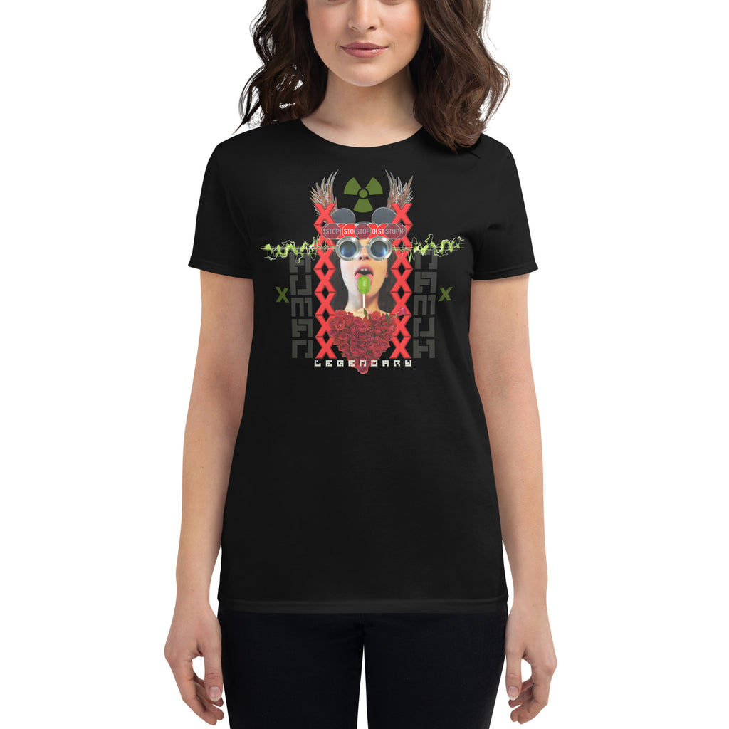 LEGENDARY HUMAN: STOP AND SMELL THE ROSES - Women's short sleeve t-shirt